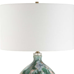 Mihaela Drip Glaze Blue/Green Table Lamp - Ornate Home