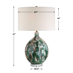 Mihaela Drip Glaze Blue/Green Table Lamp - Ornate Home