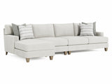 Mila Beige/Tan 3-Piece Fabric Sectional with Left Chaise - Ornate Home