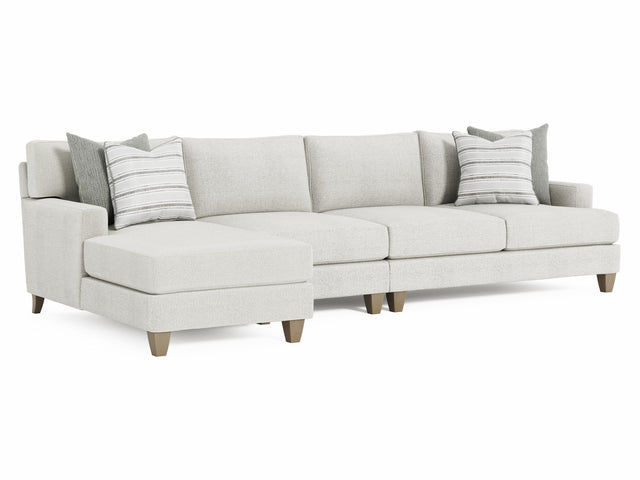 Mila Beige/Tan 3-Piece Fabric Sectional with Left Chaise - Ornate Home
