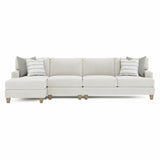Mila Beige/Tan 3-Piece Fabric Sectional with Left Chaise - Ornate Home