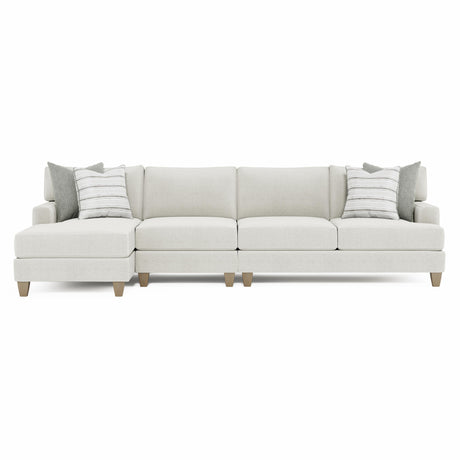 Mila Beige/Tan 3-Piece Fabric Sectional with Left Chaise - Ornate Home