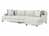 Mila Beige/Tan 3-Piece Fabric Sectional with Right Chaise - Ornate Home