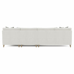 Mila Beige/Tan 3-Piece Fabric Sectional with Right Chaise - Ornate Home