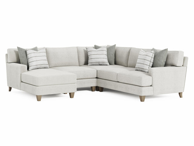 Mila Beige/Tan 4-Piece Fabric Sectional with Left Chaise - Ornate Home