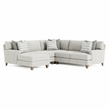 Mila Beige/Tan 4-Piece Fabric Sectional with Left Chaise - Ornate Home