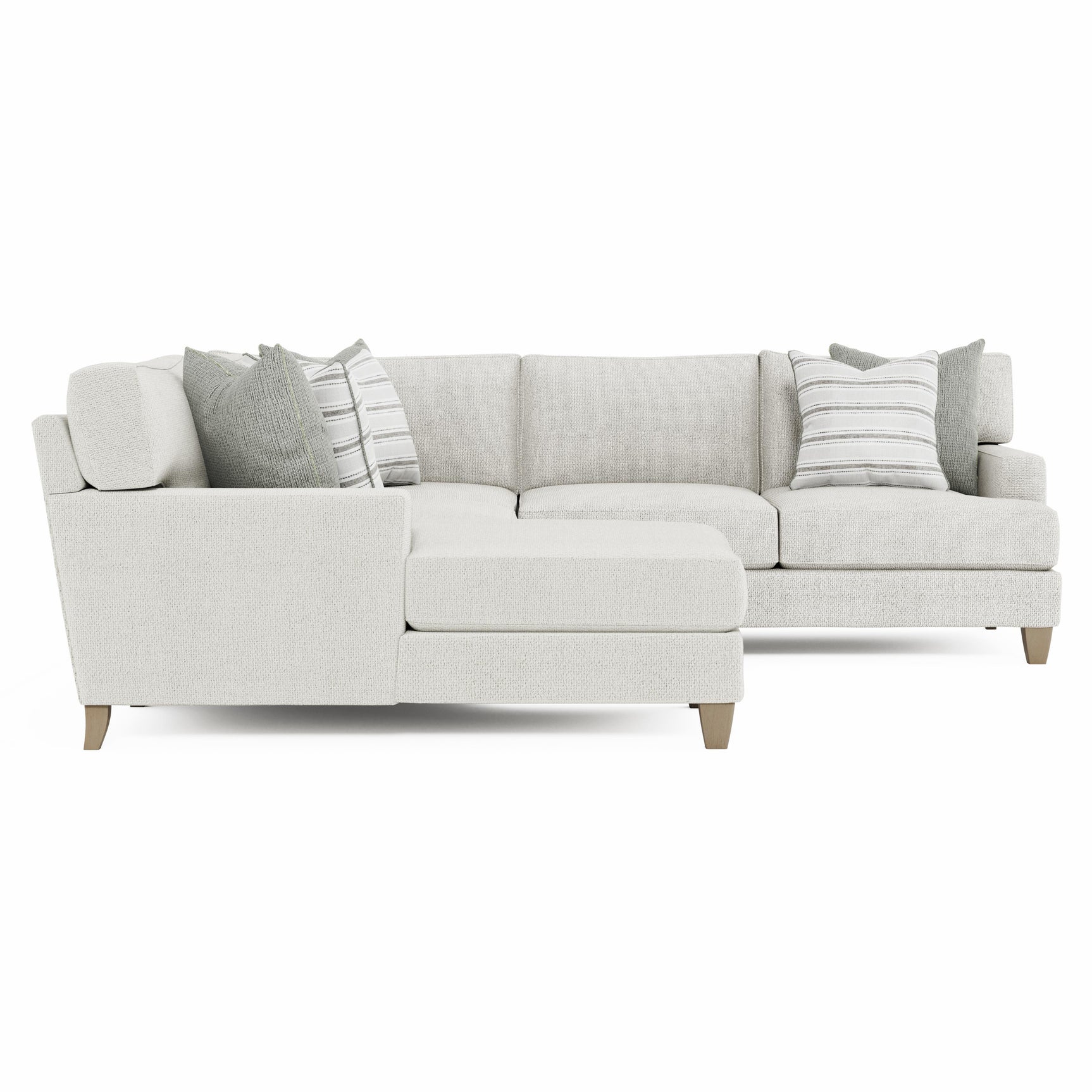 Mila Beige/Tan 4-Piece Fabric Sectional with Left Chaise - Ornate Home