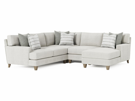 Mila Beige/Tan 4-Piece Fabric Sectional with Right Chaise - Ornate Home