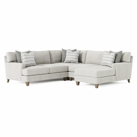 Mila Beige/Tan 4-Piece Fabric Sectional with Right Chaise - Ornate Home