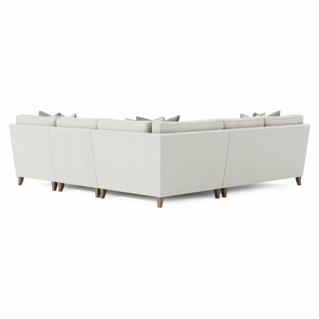 Mila Beige/Tan 4-Piece Fabric Sectional with Right Chaise - Ornate Home