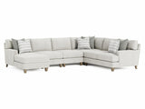 Mila Beige/Tan 5-Piece Fabric Sectional with Left Chaise - Ornate Home