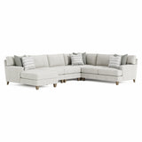 Mila Beige/Tan 5-Piece Fabric Sectional with Left Chaise - Ornate Home