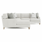 Mila Beige/Tan 5-Piece Fabric Sectional with Left Chaise - Ornate Home