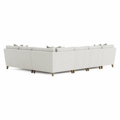 Mila Beige/Tan 5-Piece Fabric Sectional with Left Chaise - Ornate Home