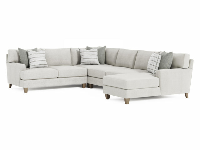 Mila Beige/Tan 5-Piece Fabric Sectional with Right Chaise - Ornate Home