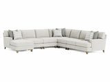 Mila Beige/Tan 6-Piece Fabric Sectional with Left Chaise - Ornate Home