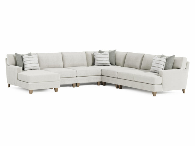 Mila Beige/Tan 6-Piece Fabric Sectional with Left Chaise - Ornate Home