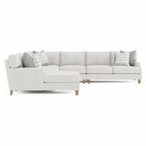 Mila Beige/Tan 6-Piece Fabric Sectional with Left Chaise - Ornate Home