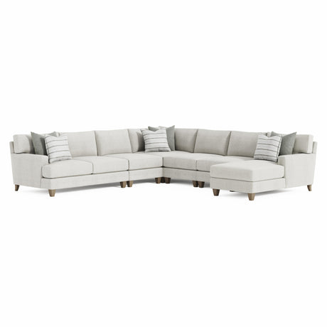 Mila Beige/Tan Fabric Right-Arm Chaise Sectional - Ornate Home