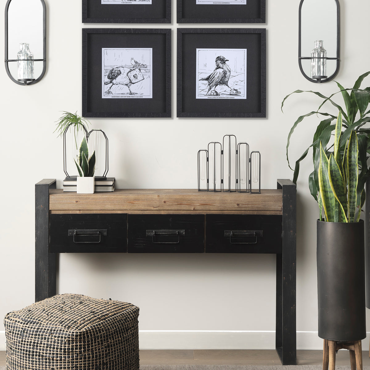 Mila Black Metal and Glass Decorative Accent - Ornate Home
