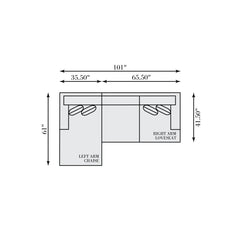 Mila Smoky Grey Sectional - Ornate Home