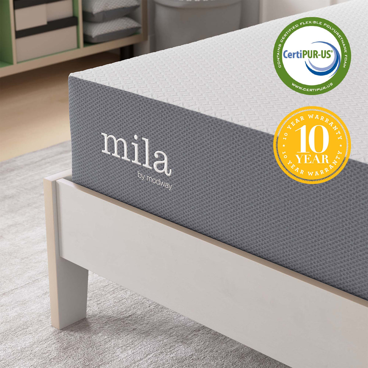 Mila White 10" Twin Mattress - Ornate Home
