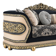 Milano Classico Black/Beige 3-Pc Living Room Set / HD-9012-SET3 - Ornate Home