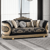 Milano Classico Black/Beige 3-Pc Living Room Set / HD-9012-SET3 - Ornate Home