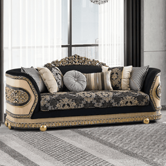 Milano Classico Black/Beige 3-Pc Living Room Set / HD-9012-SET3 - Ornate Home