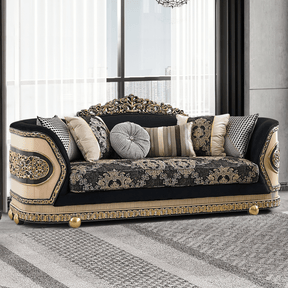 Milano Classico Black/Beige Loveseat / HD-L9012 - Ornate Home