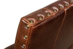 Milano Salon Brown Italian Leather Settee - Ornate Home