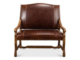 Milano Salon Brown Italian Leather Settee - Ornate Home