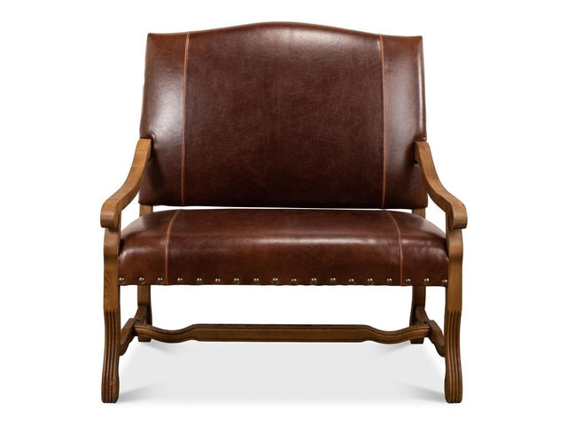 Milano Salon Brown Italian Leather Settee - Ornate Home