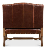 Milano Salon Brown Italian Leather Settee - Ornate Home
