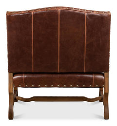 Milano Salon Brown Italian Leather Settee - Ornate Home