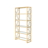 Milavera Clear Glass/Gold Bookshelf - Ornate Home