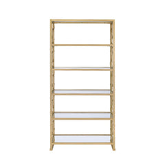 Milavera Clear Glass/Gold Bookshelf - Ornate Home