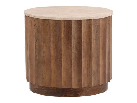 Milburn Natural/Brown Side Table - Ornate Home