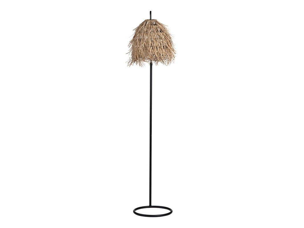 Milburne Black/Natural Floor Lamp - Ornate Home