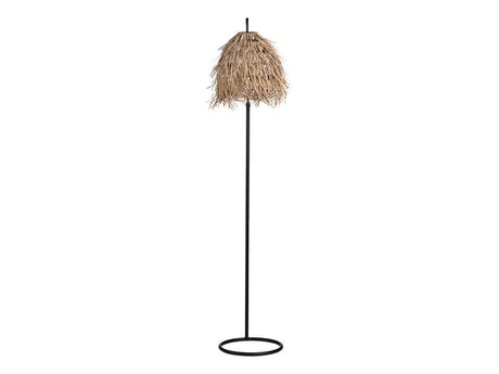 Milburne Black/Natural Floor Lamp - Ornate Home