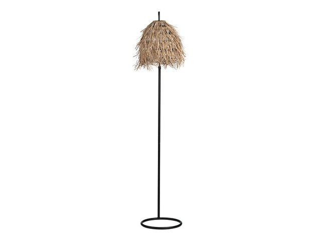Milburne Black/Natural Floor Lamp - Ornate Home