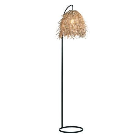 Milburne Black/Natural Floor Lamp - Ornate Home