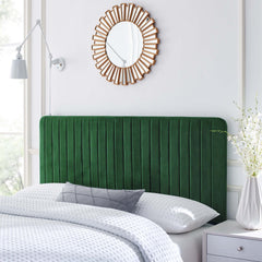 Milenna Emerald Channel Tufted Performance Velvet Full/Queen Headboard - Ornate Home
