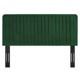 Milenna Emerald Channel Tufted Performance Velvet Full/Queen Headboard - Ornate Home