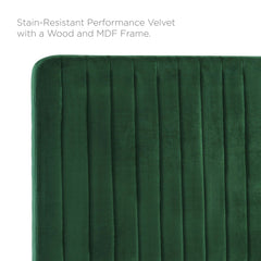 Milenna Emerald Channel Tufted Performance Velvet Full/Queen Headboard - Ornate Home