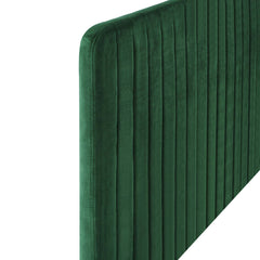 Milenna Emerald Channel Tufted Performance Velvet King/California King Headboard - Ornate Home