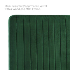 Milenna Emerald Channel Tufted Performance Velvet King/California King Headboard - Ornate Home