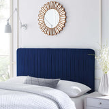 Milenna Navy Channel Tufted Performance Velvet King/California King Headboard - Ornate Home