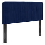 Milenna Navy Channel Tufted Performance Velvet King/California King Headboard - Ornate Home