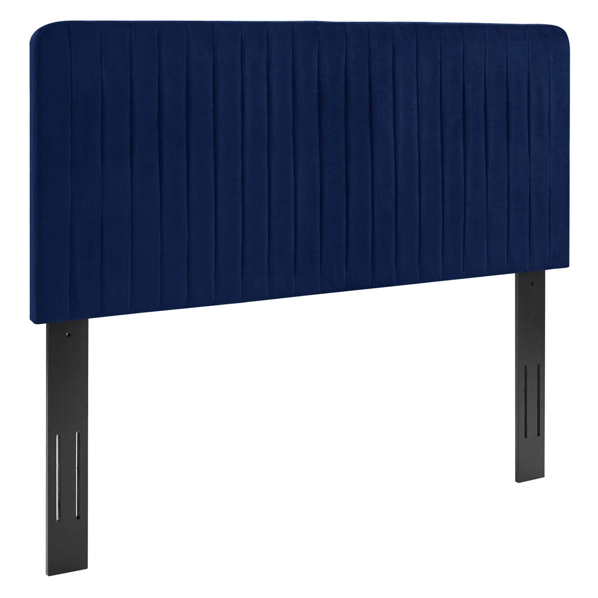 Milenna Navy Channel Tufted Performance Velvet King/California King Headboard - Ornate Home